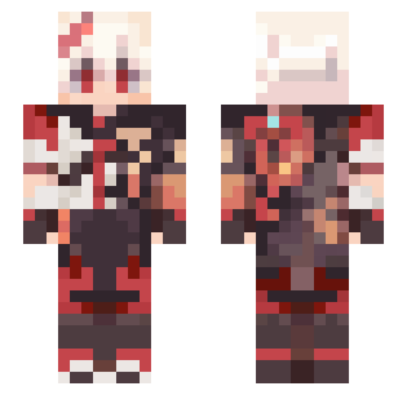 j2gay Minecraft skin, front and back view