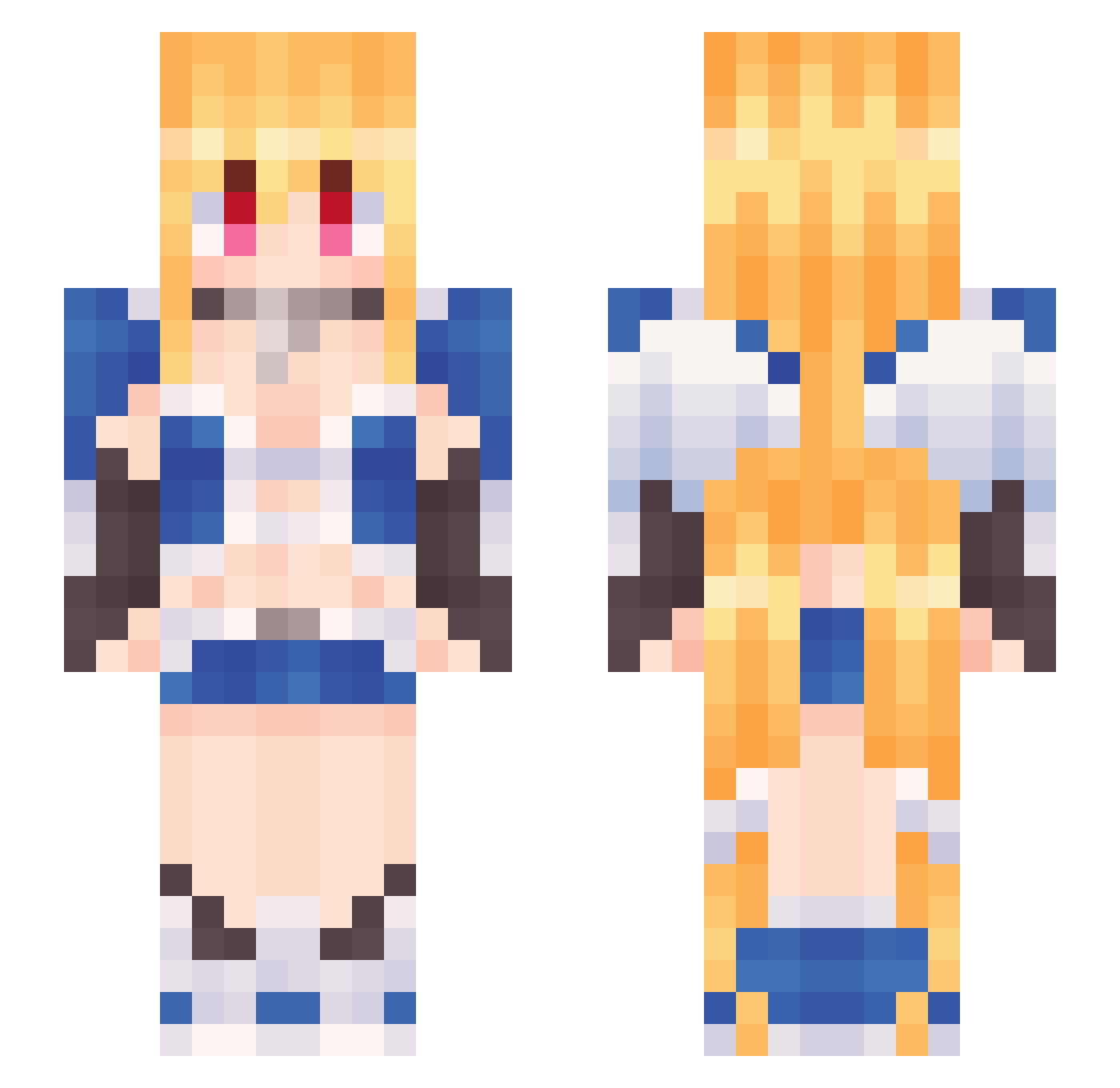 youki31 Minecraft skin, front and back view