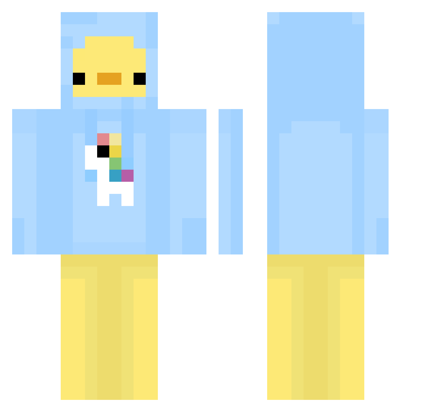 lfrngowo Minecraft skin, front and back view