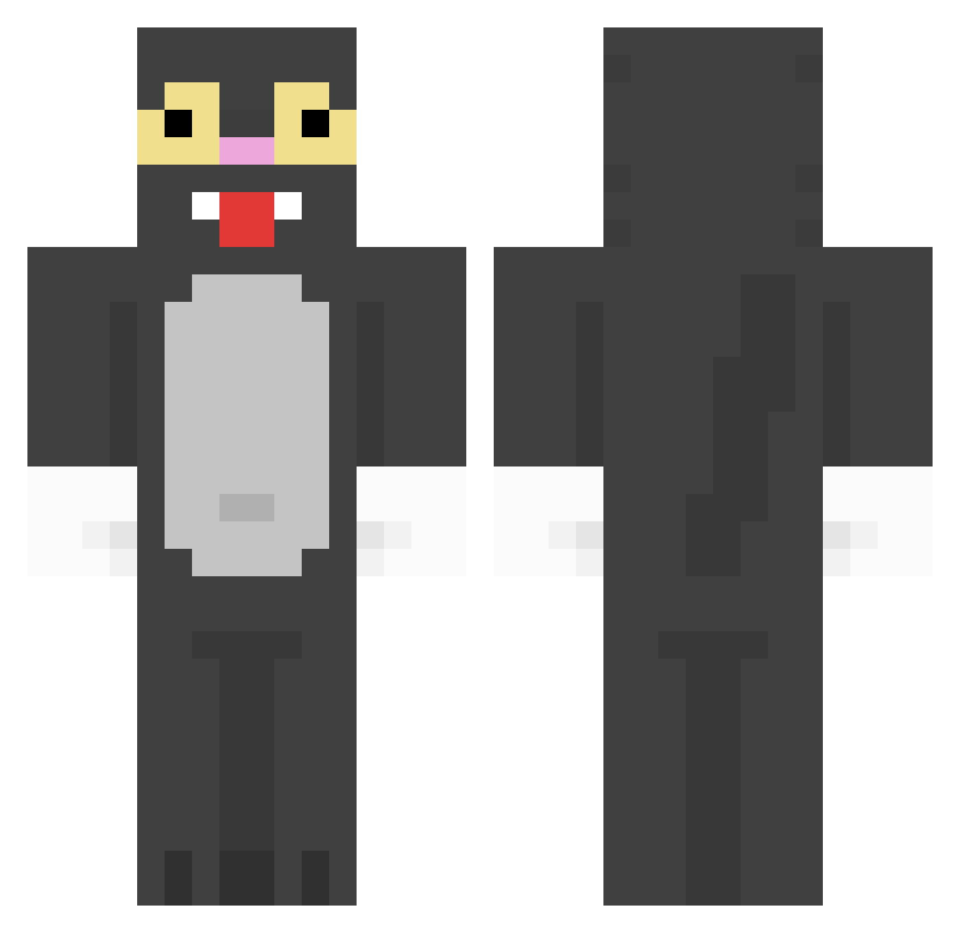 Showad Minecraft skin, front and back view