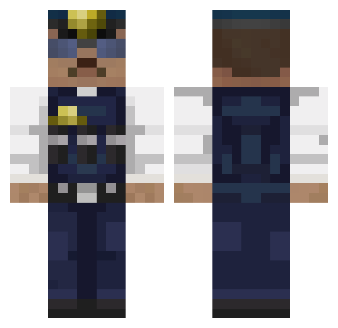 klocunie Minecraft skin, front and back view