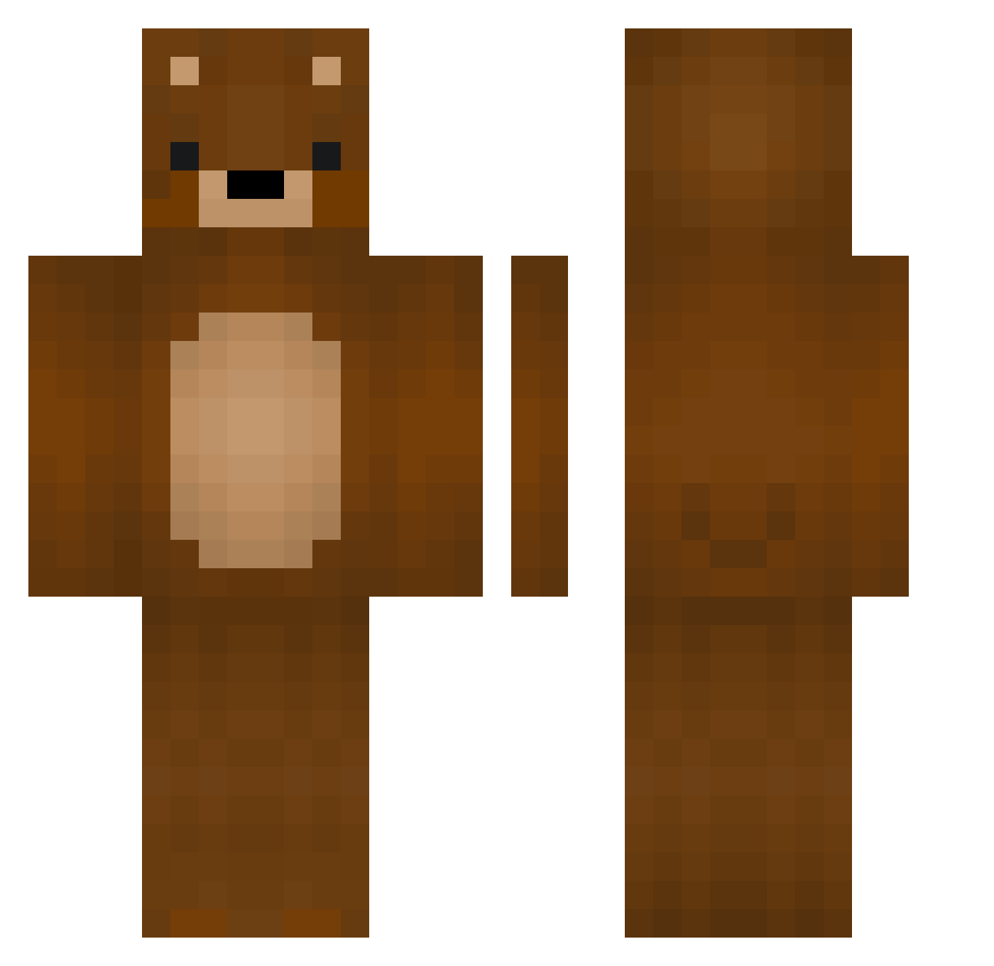xCrex Minecraft skin, front and back view