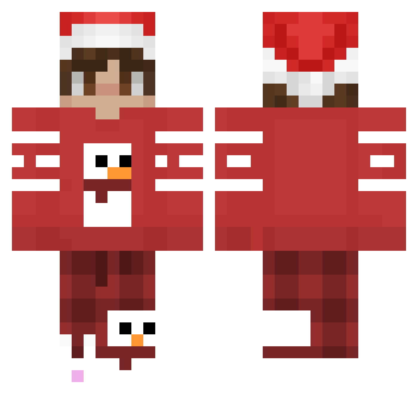 TwoMuchAura Minecraft skin, front and back view
