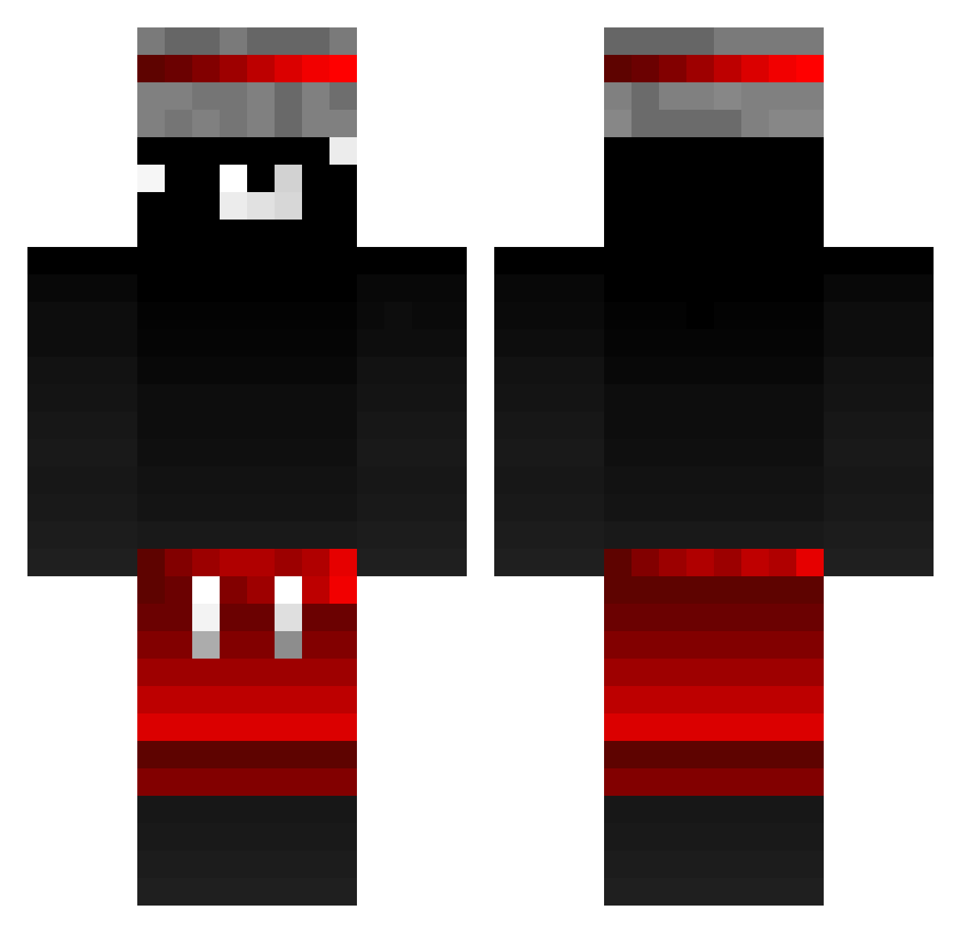 PZKZ Minecraft skin, front and back view