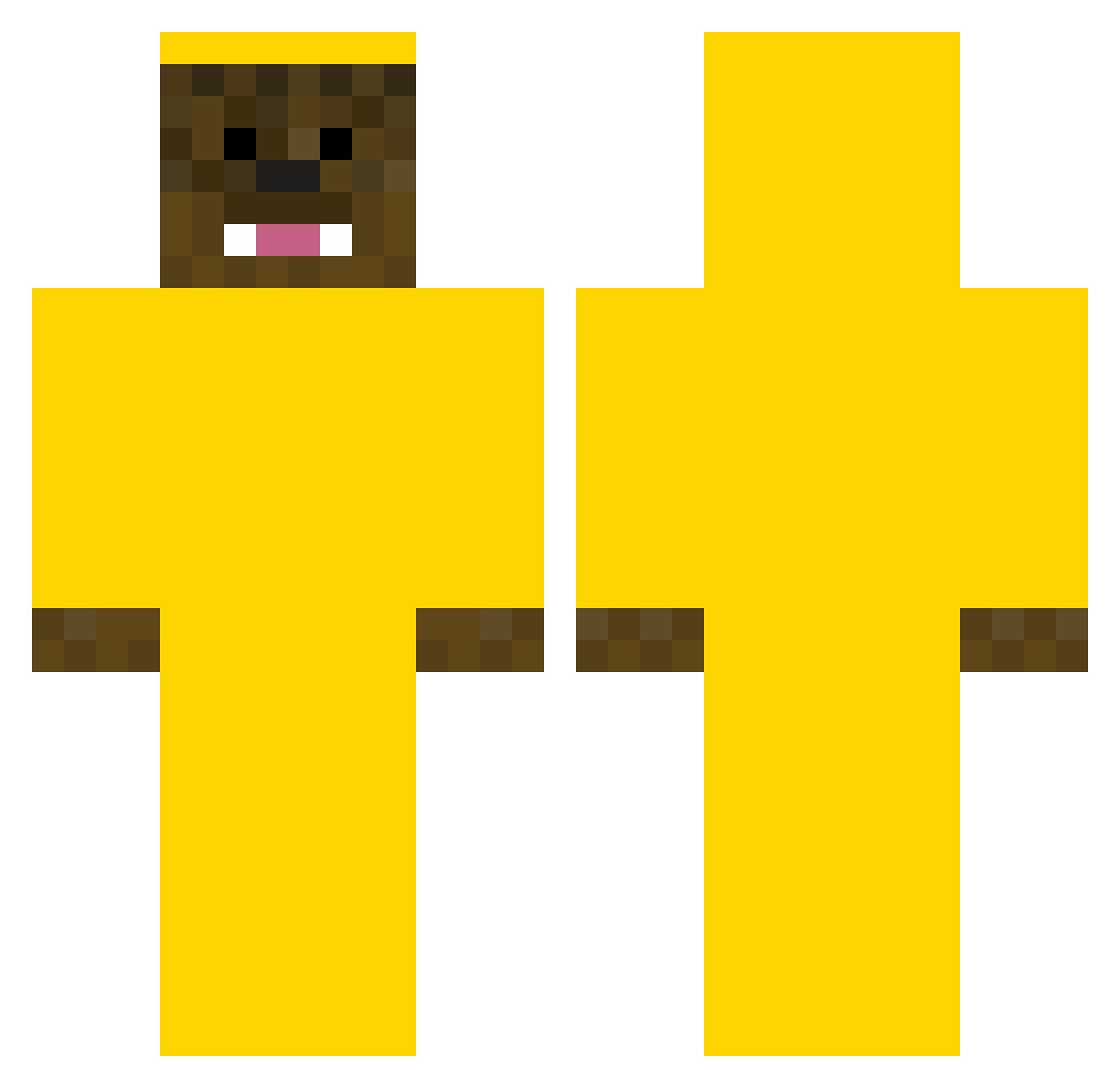 Finished Minecraft skin, front and back view