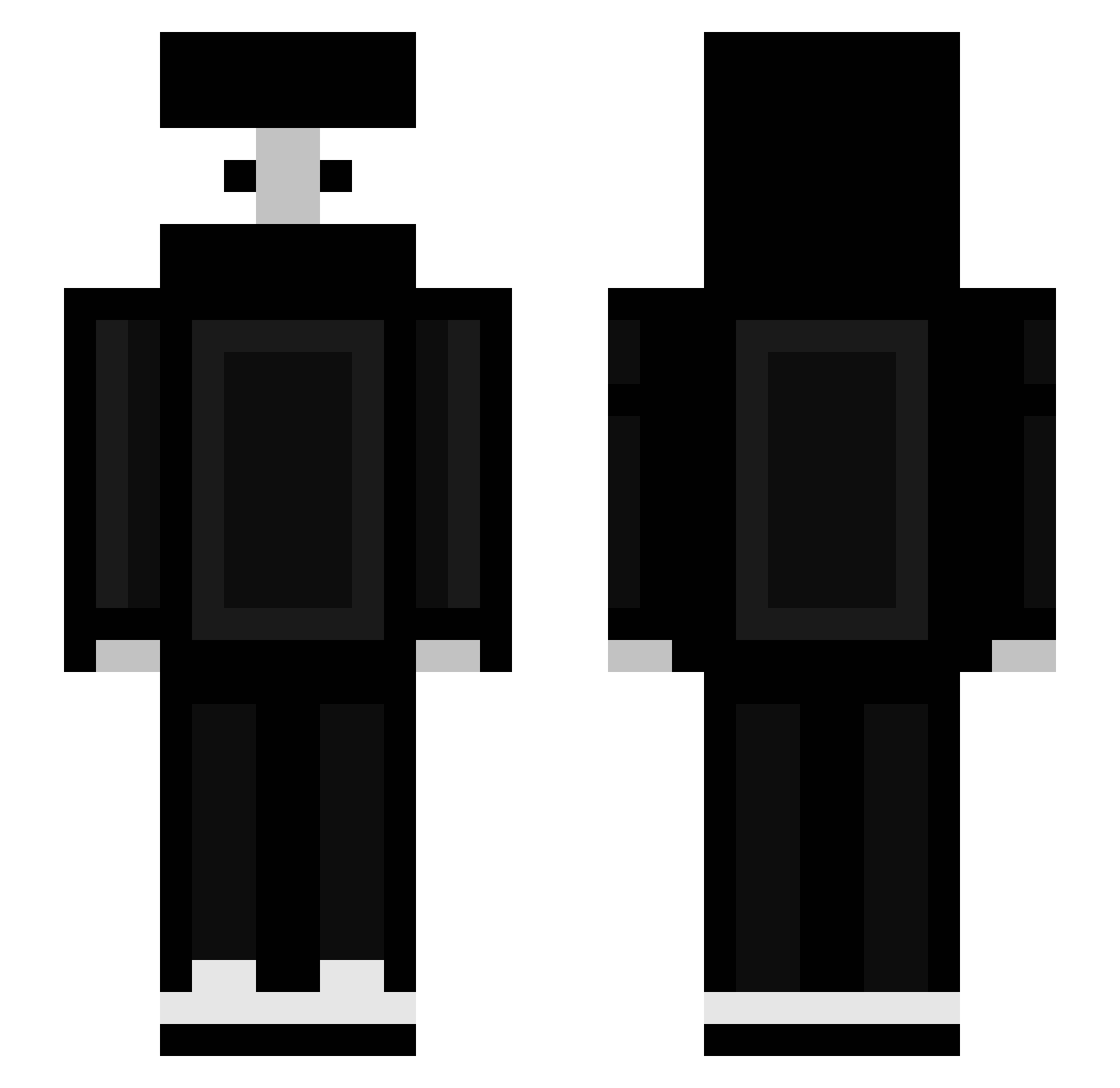 Qade7 Minecraft skin, front and back view