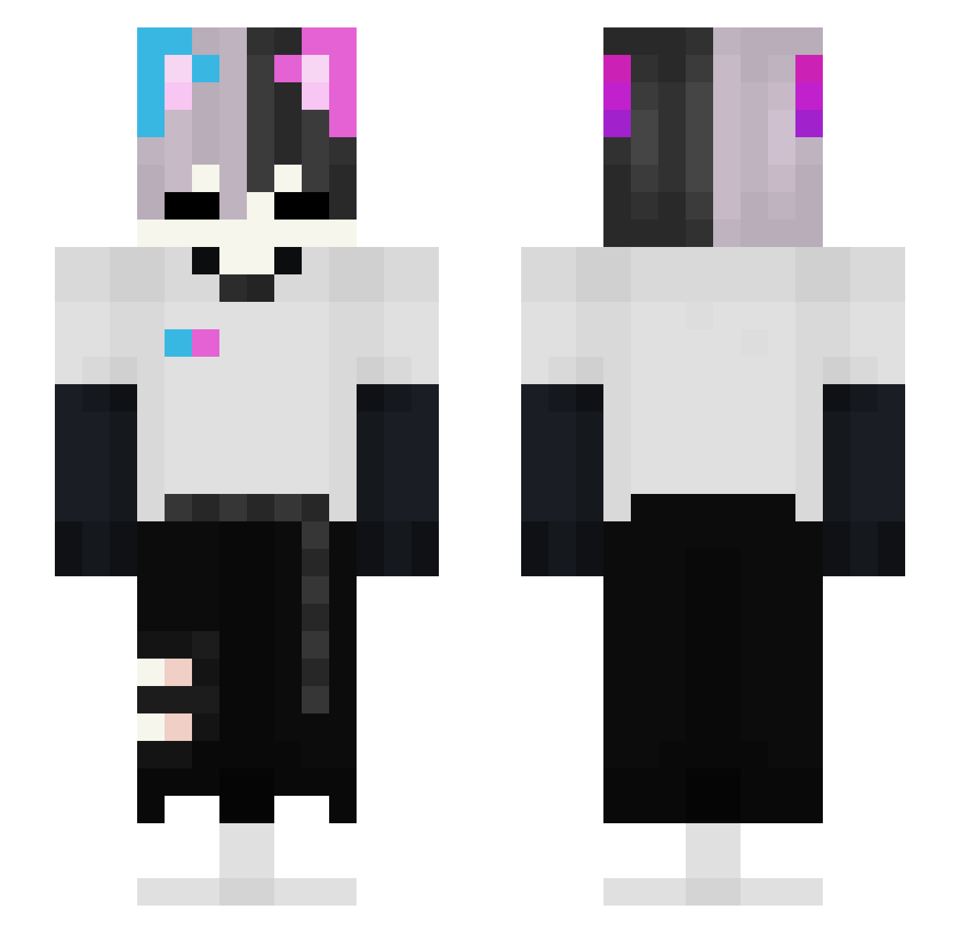 Yuziiaja Minecraft skin, front and back view