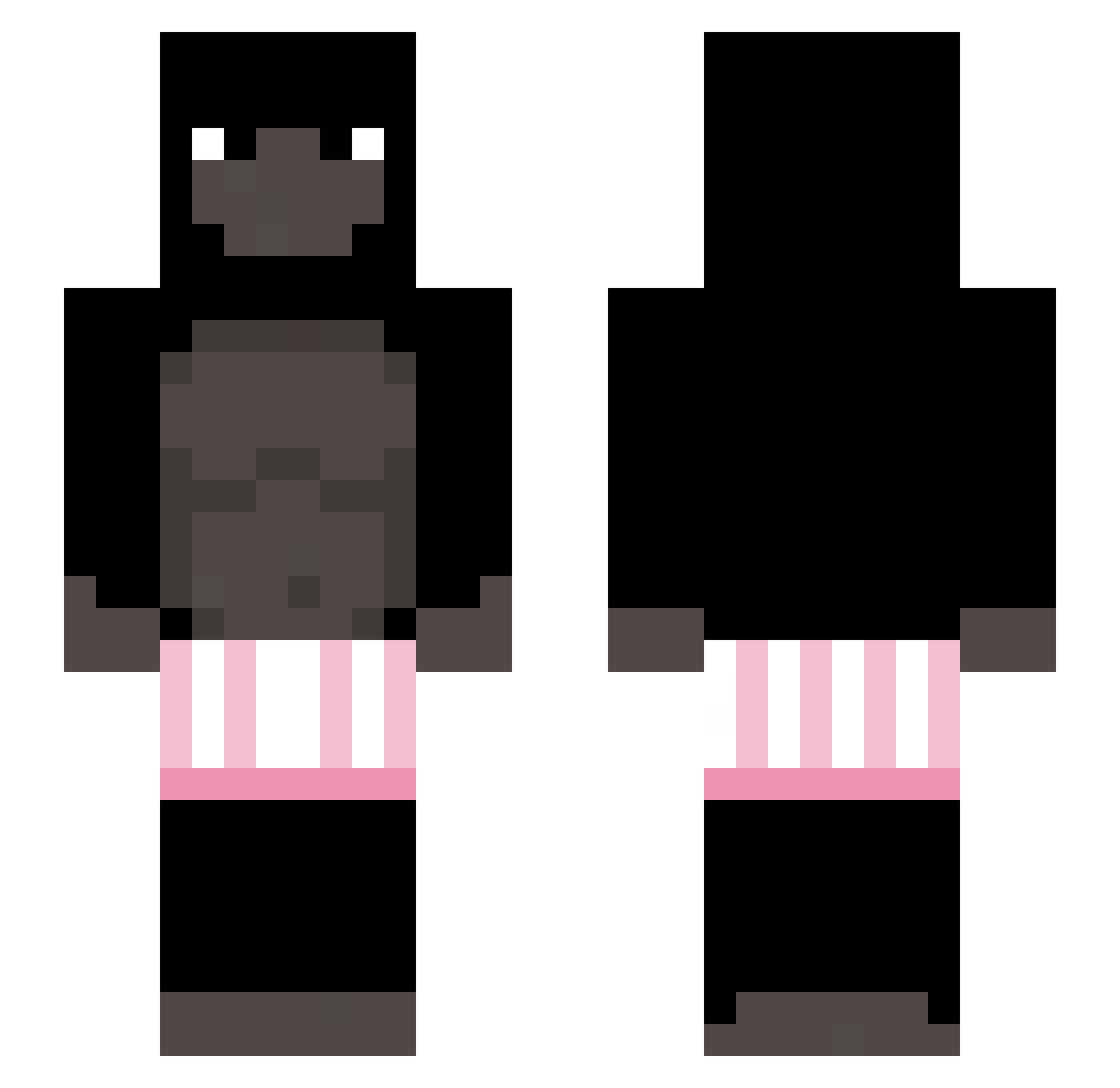 haced Minecraft skin, front and back view