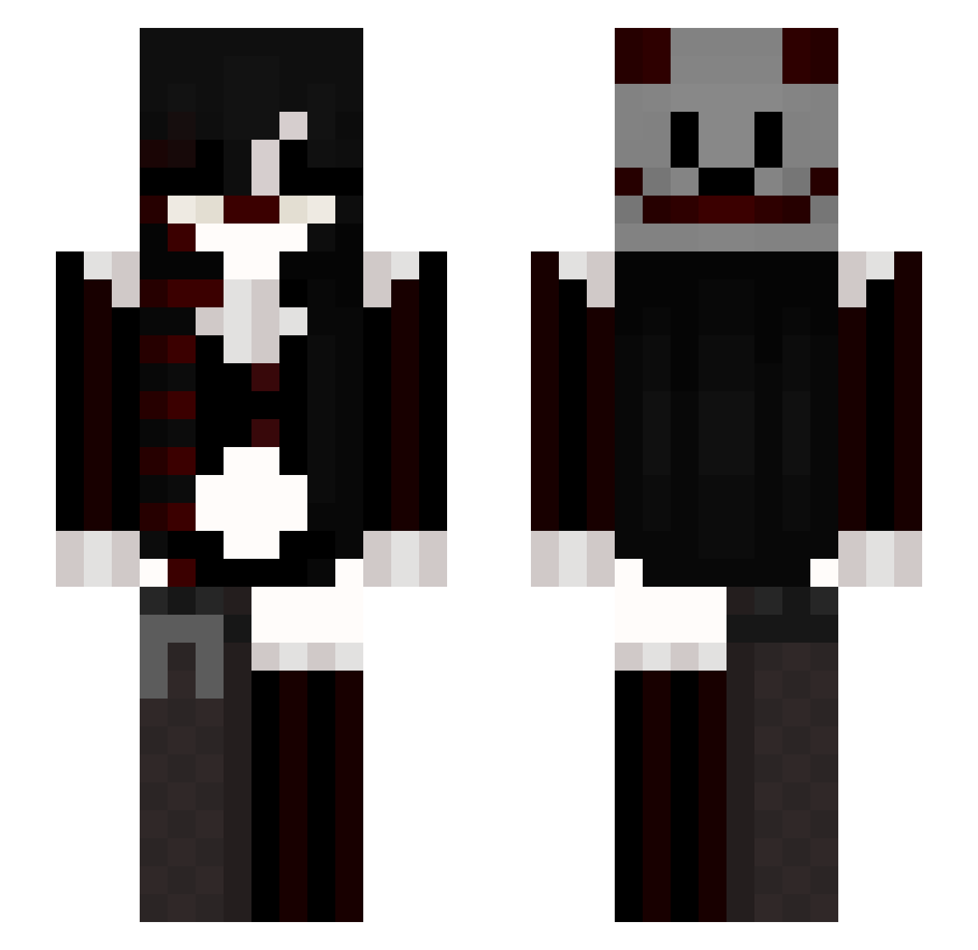 toophpaste Minecraft skin, front and back view