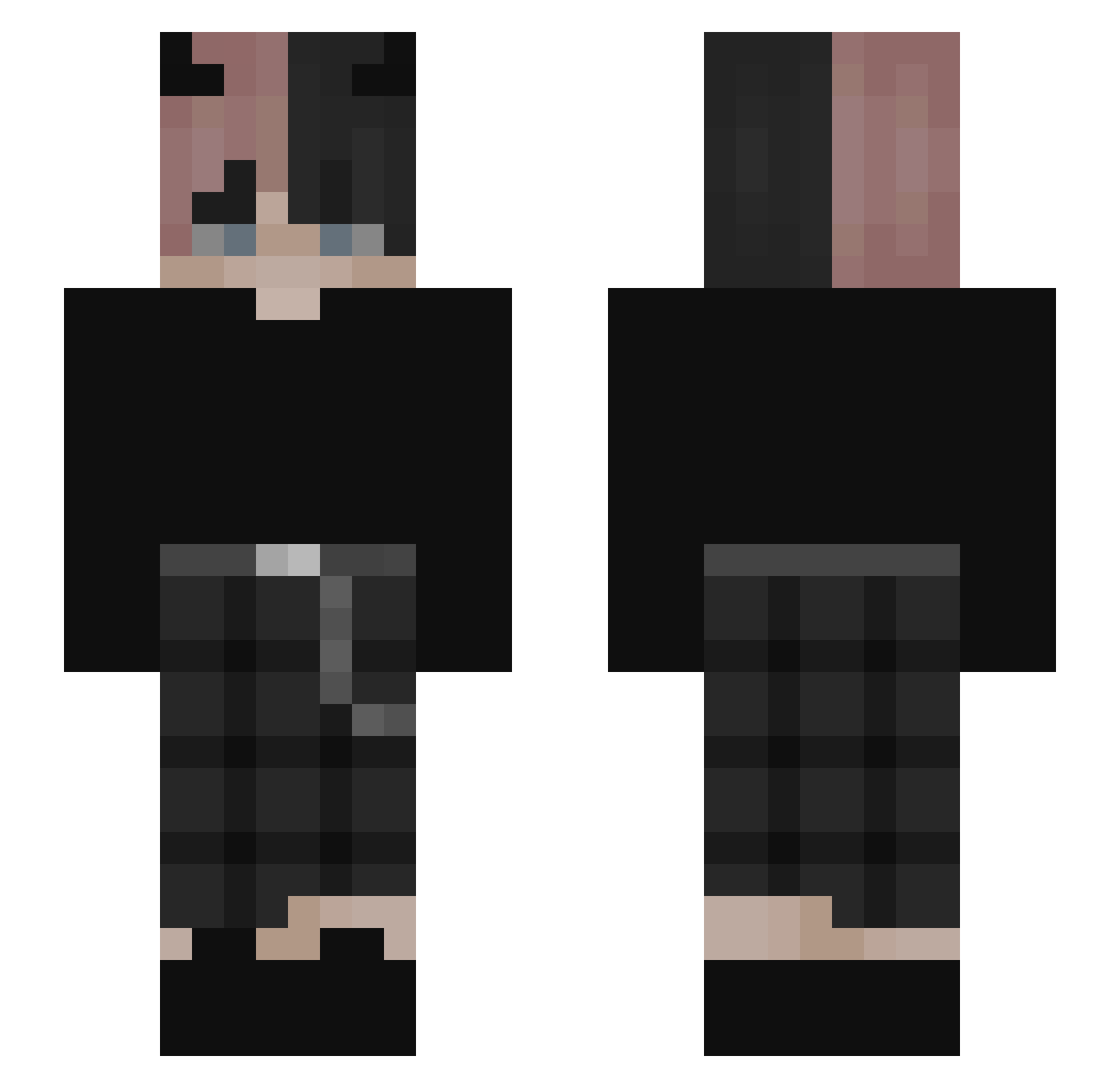 VWasabi Minecraft skin, front and back view