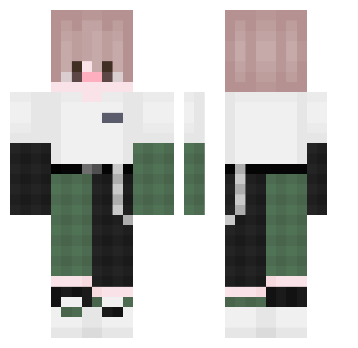 NotSkripe Minecraft skin, front and back view