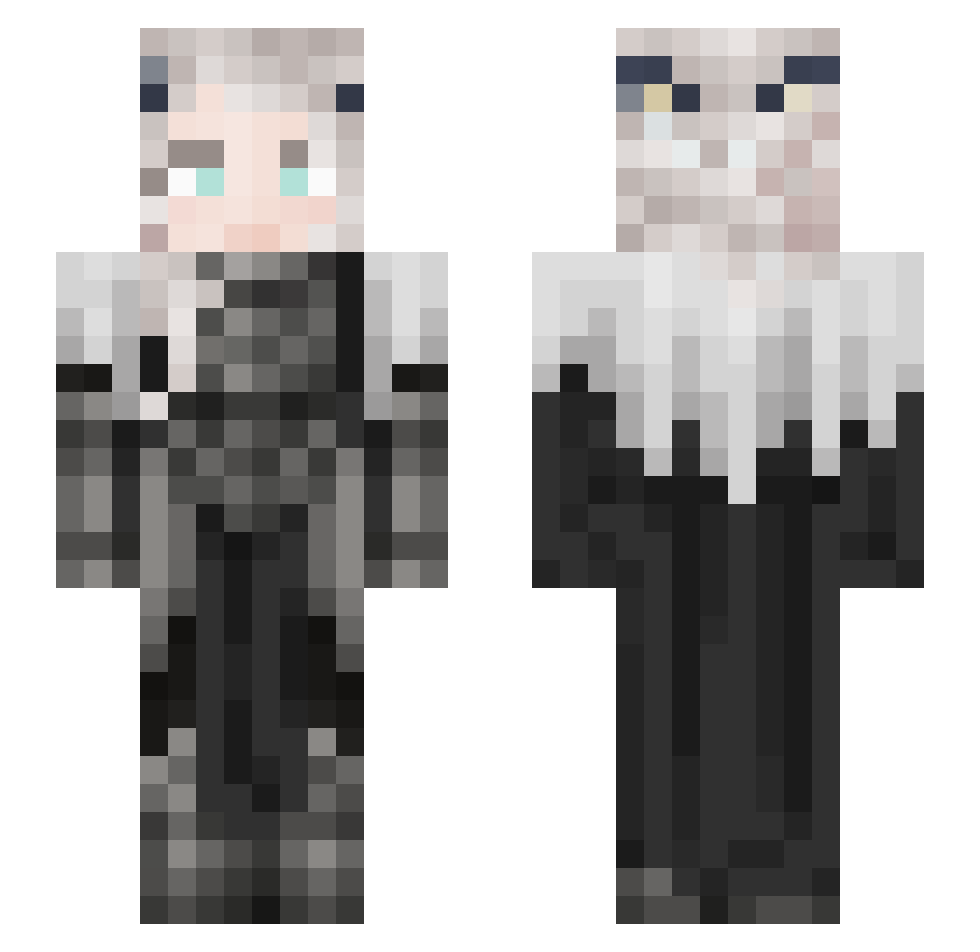 LobsterFrostyy Minecraft skin, front and back view