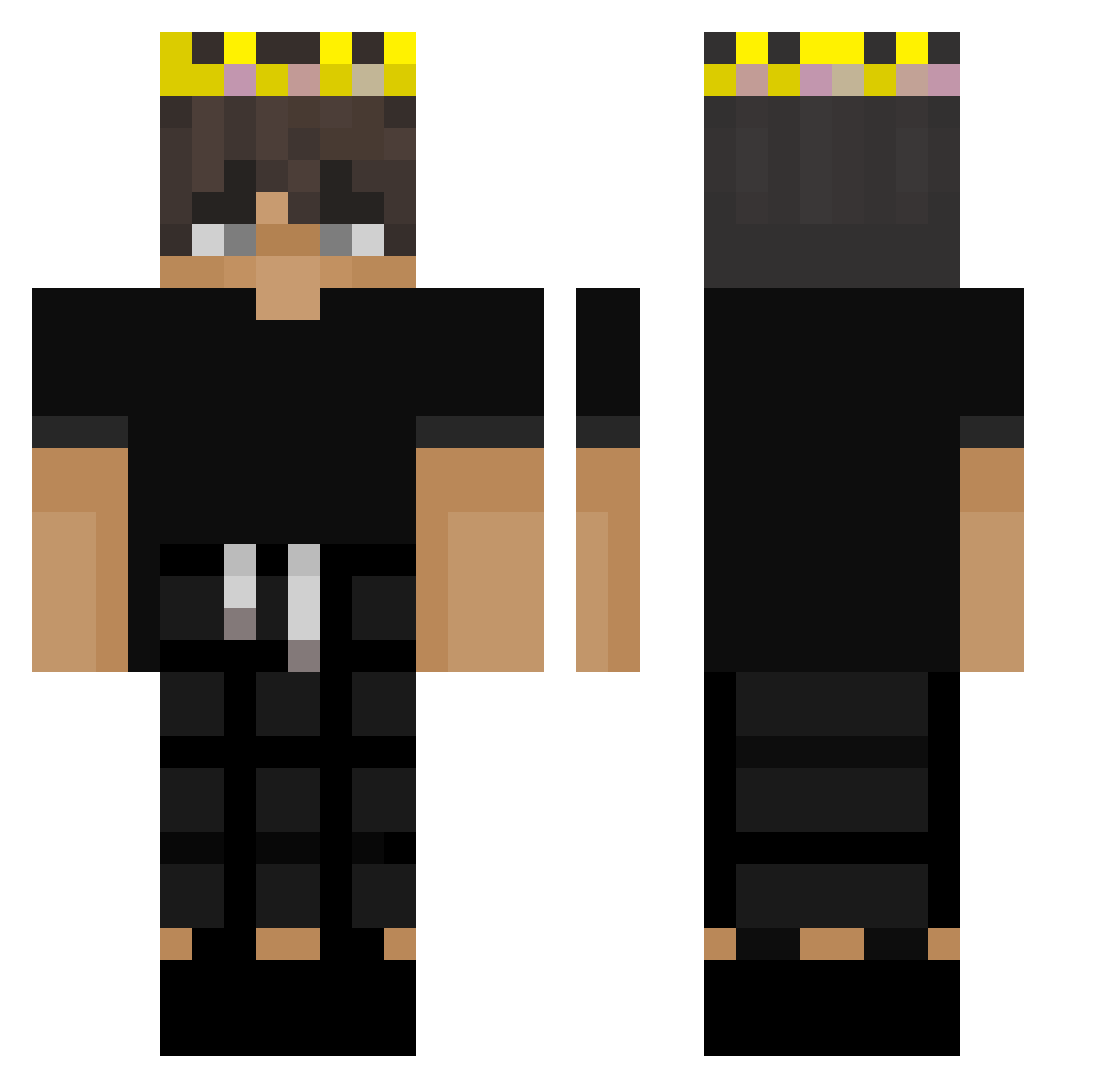 Yukaze Minecraft skin, front and back view