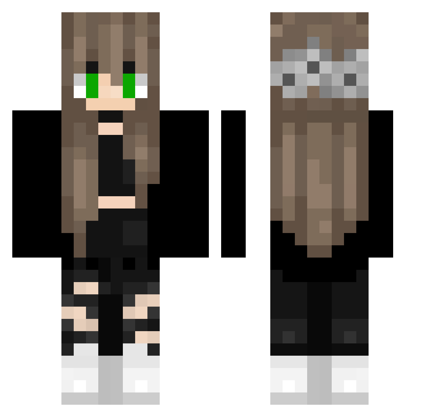 Tiqur Minecraft skin, front and back view
