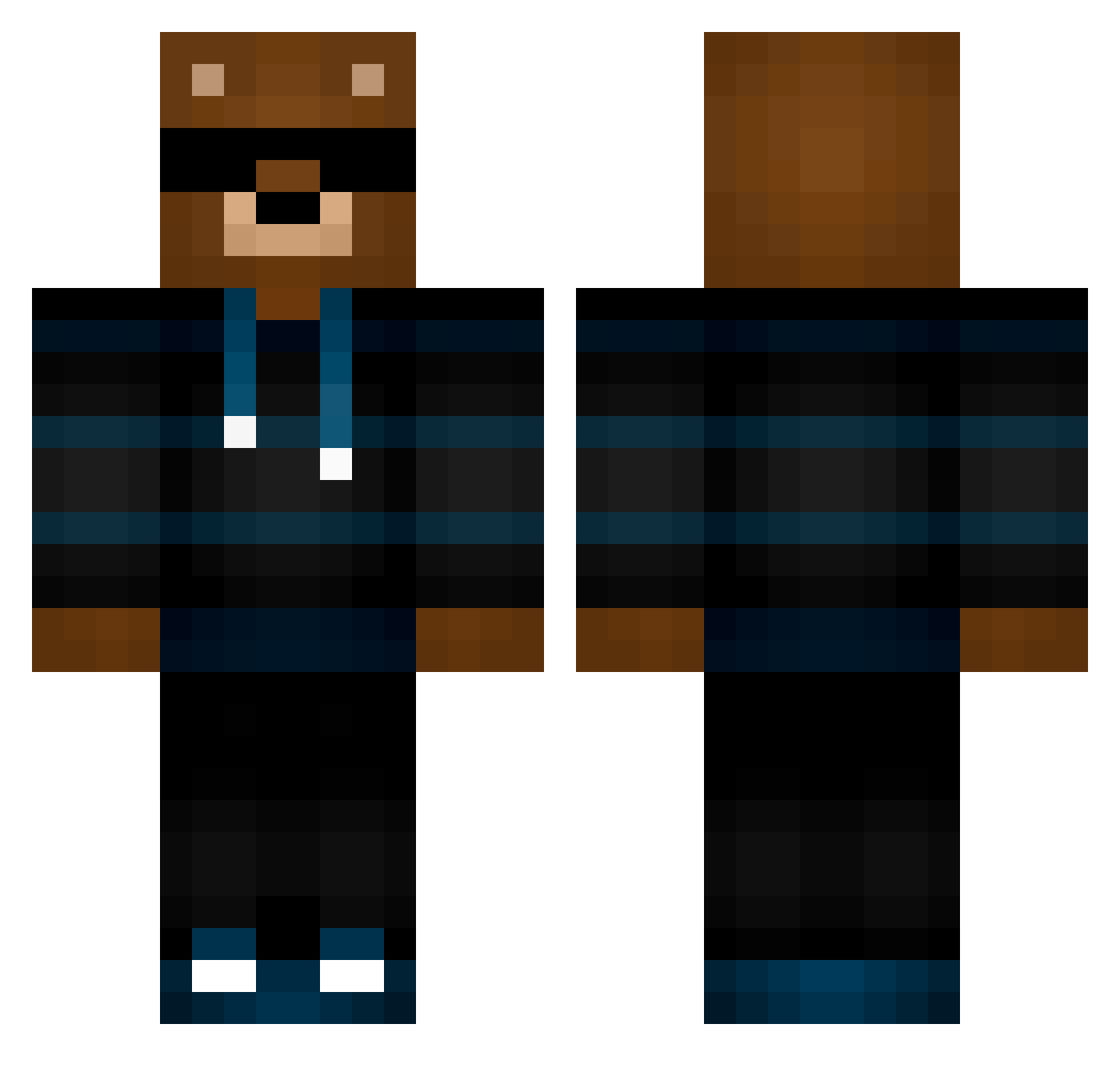 Yanisslow Minecraft skin, front and back view