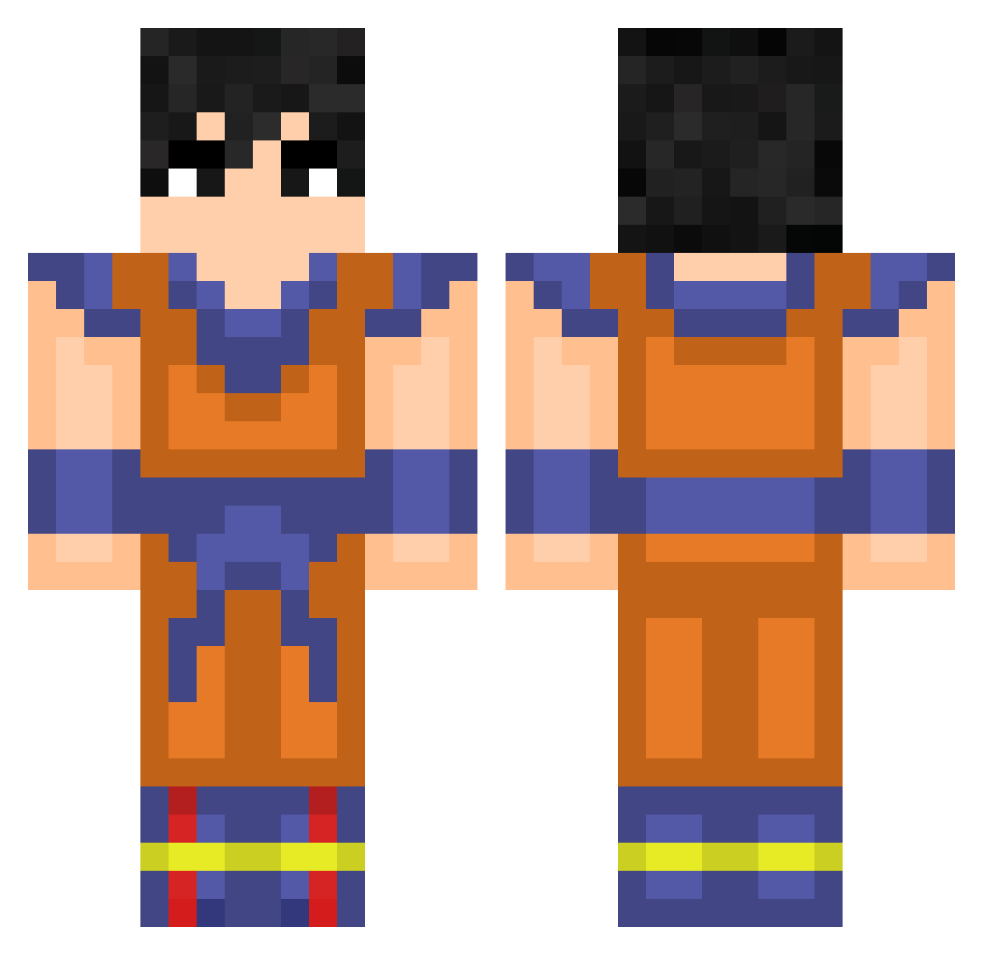 TheTormas Minecraft skin, front and back view