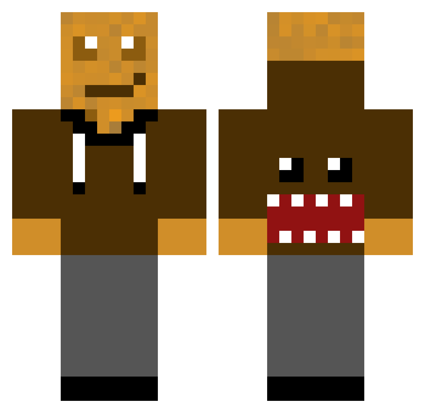 Flary Minecraft skin, front and back view