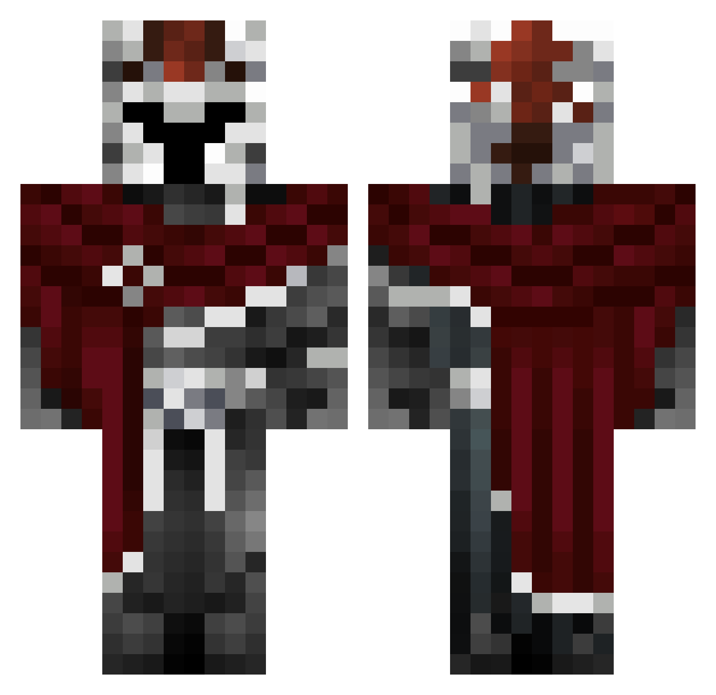 stekas Minecraft skin, front and back view