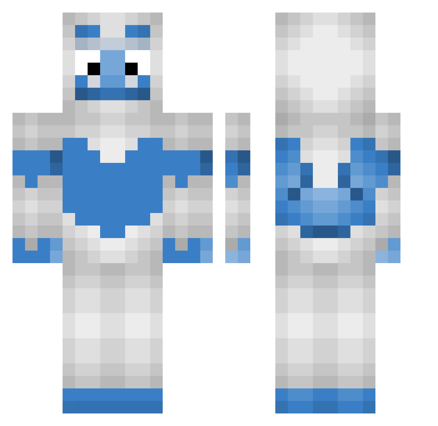 subsist Minecraft skin, front and back view