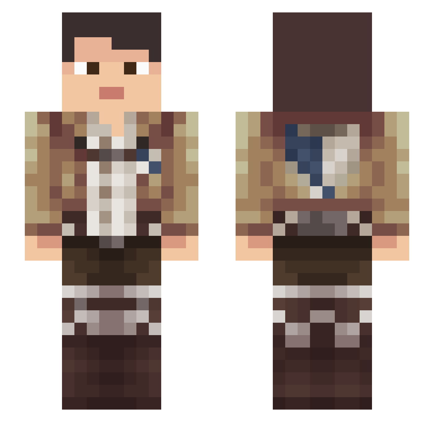 Astroninou Minecraft skin, front and back view