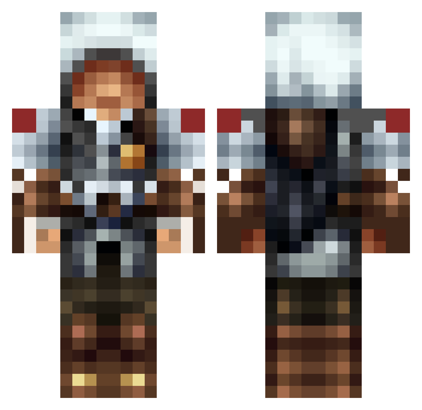ArchieMorris Minecraft skin, front and back view