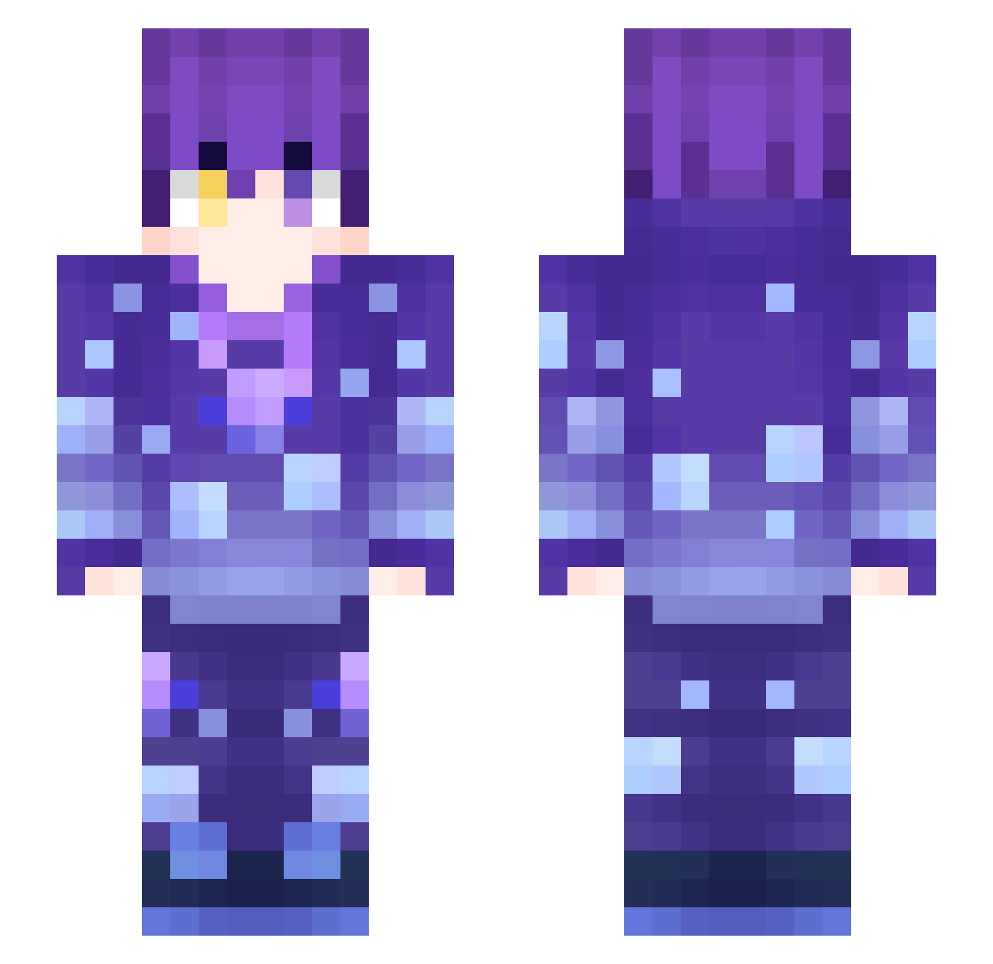 sodalites Minecraft skin, front and back view