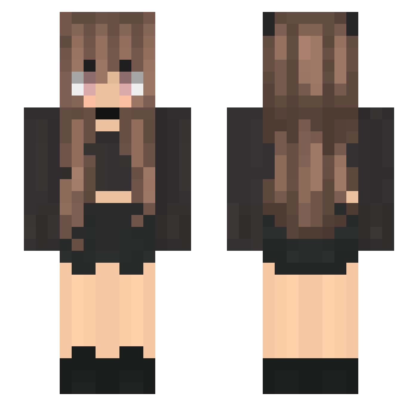 WauWauLeah Minecraft skin, front and back view