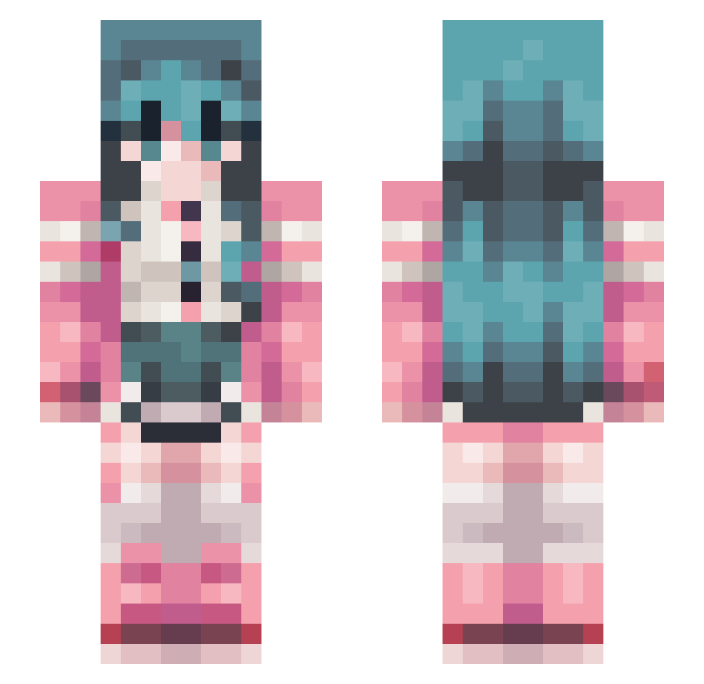 zenflirt Minecraft skin, front and back view