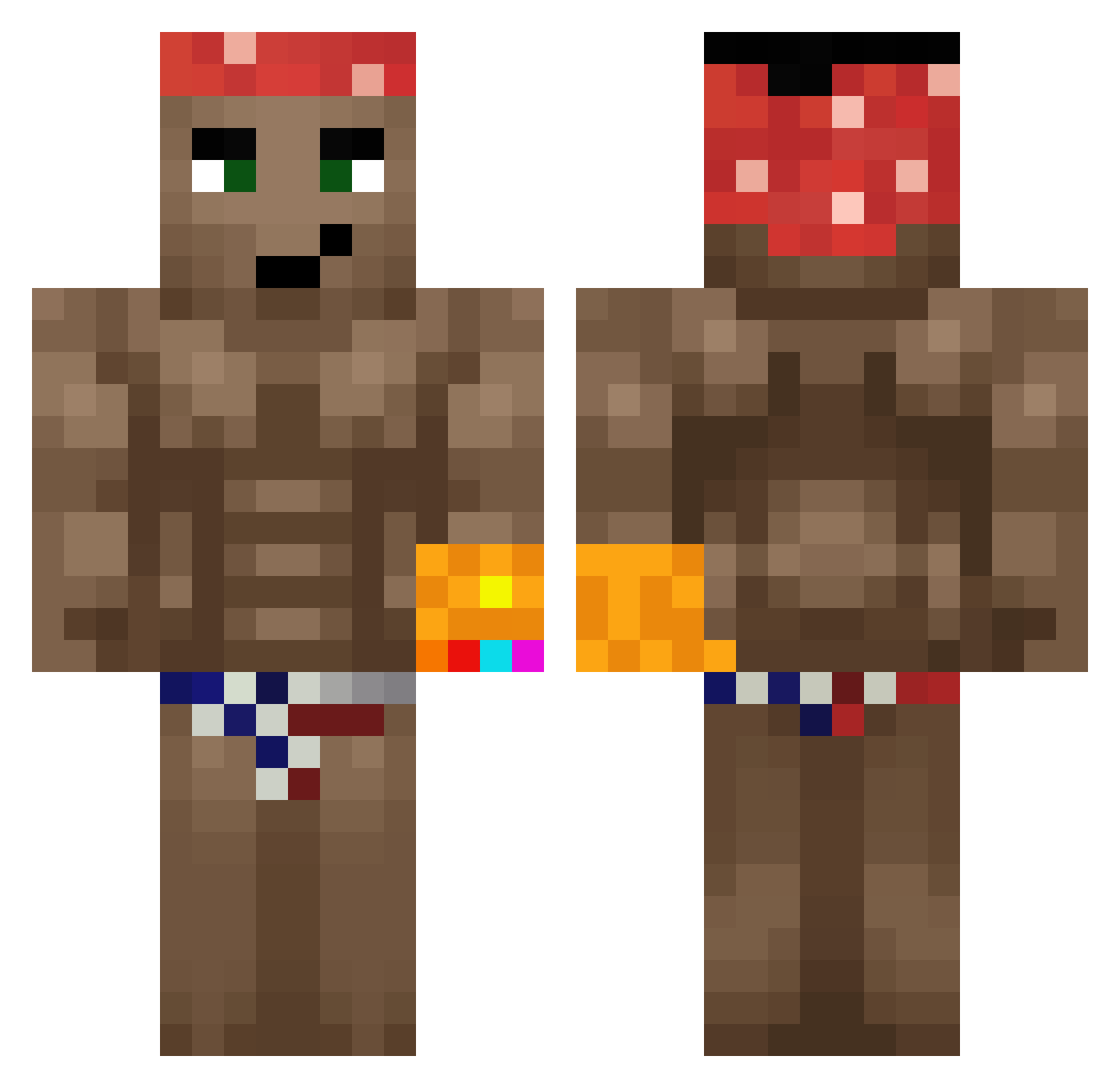The_Ricardo Minecraft skin, front and back view