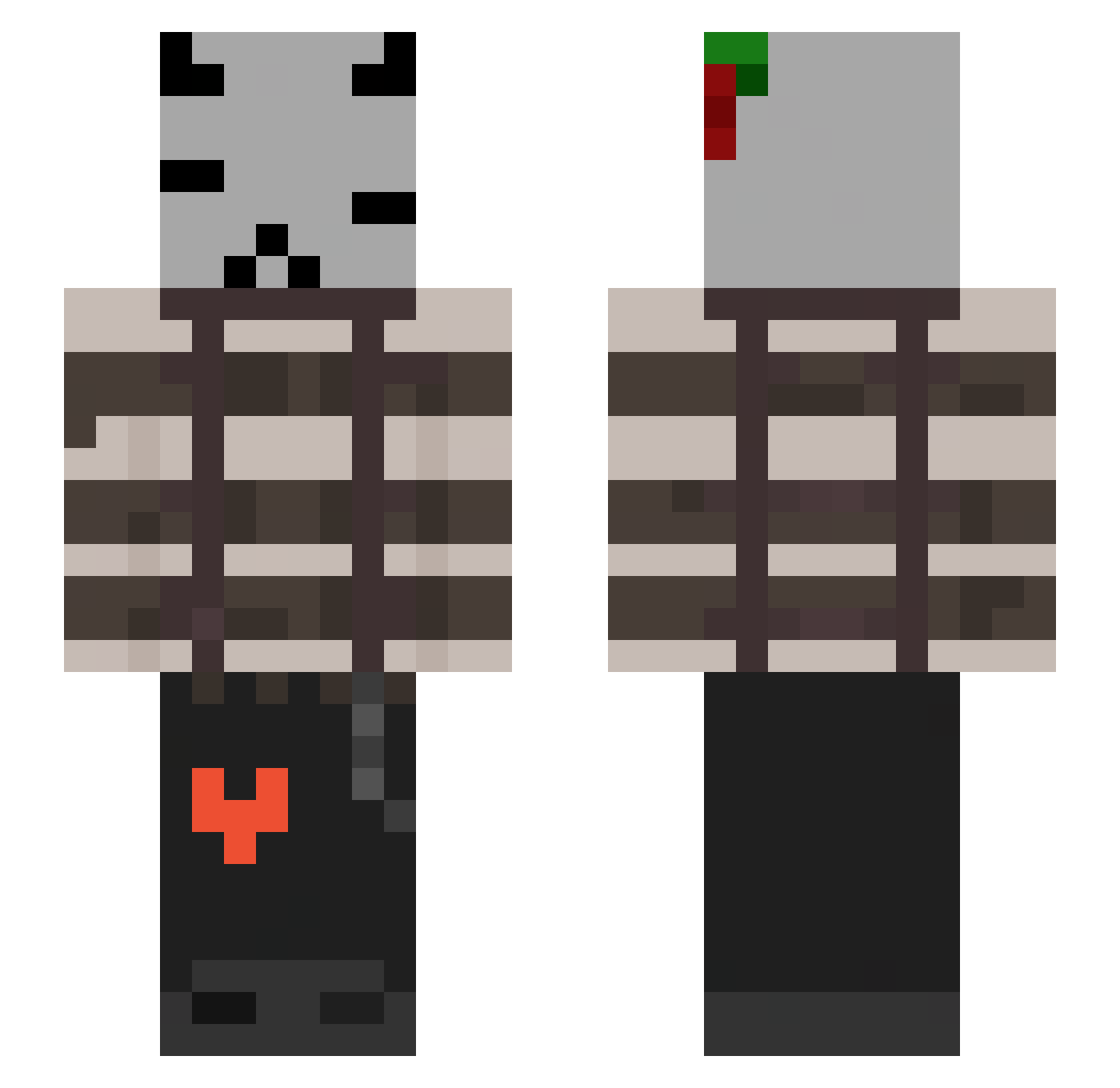 smokingkills_ Minecraft skin, front and back view