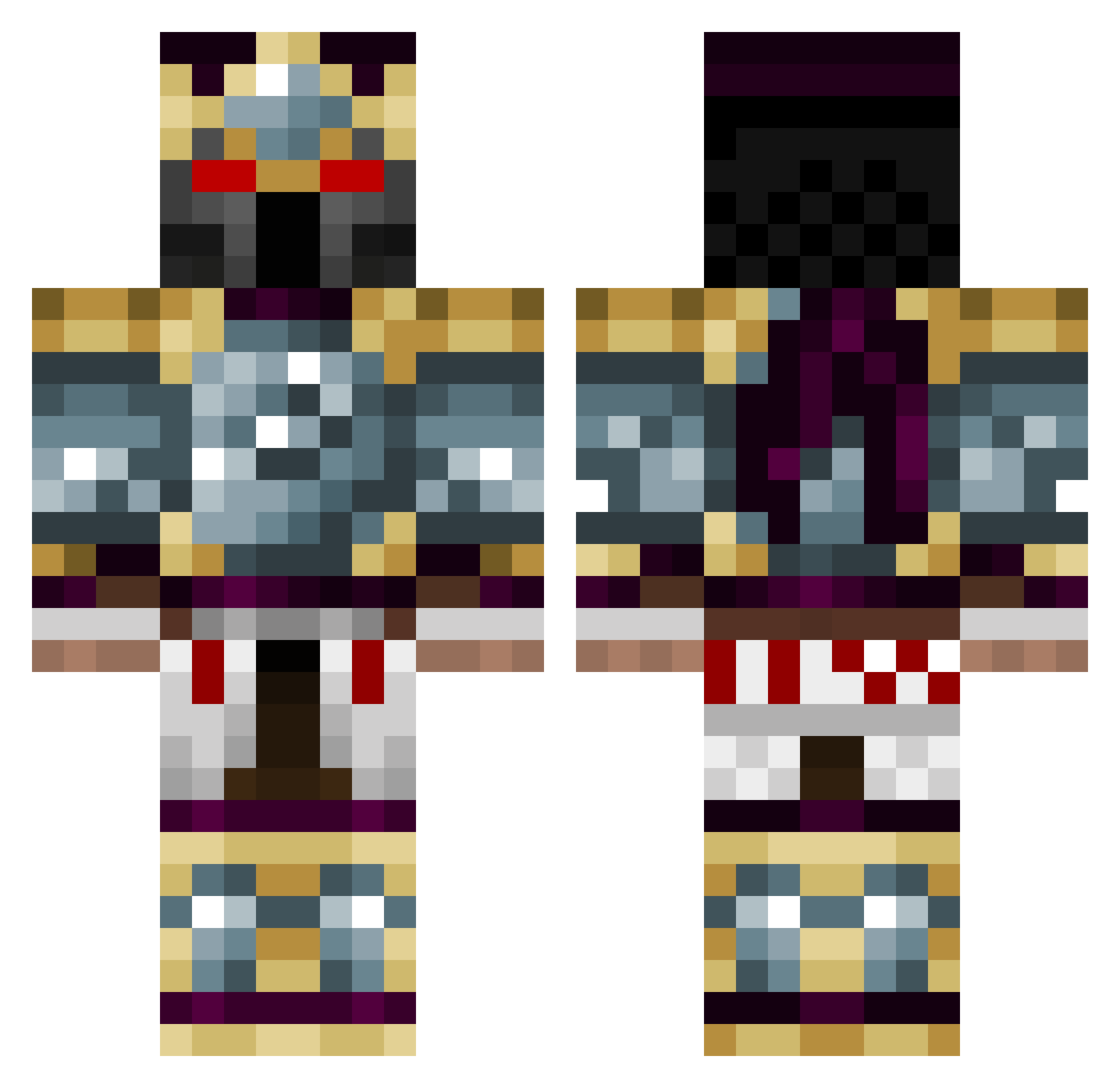 STEELEOMEGA Minecraft skin, front and back view