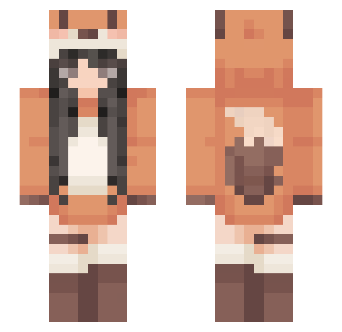 foxina6 Minecraft skin, front and back view