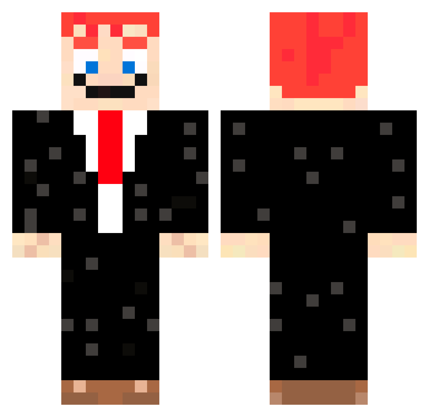 Yoolked Minecraft skin, front and back view