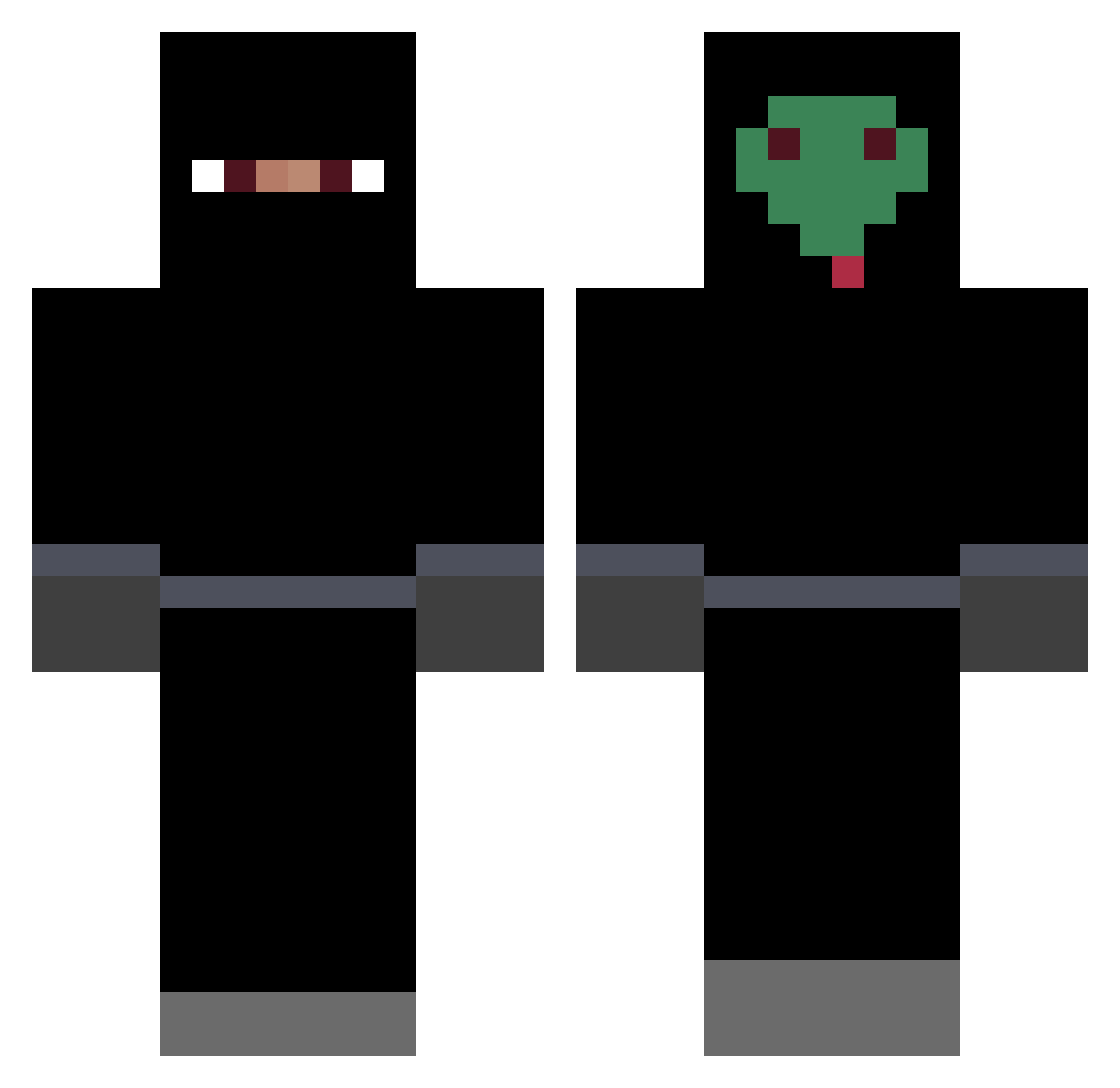 JLPointVirgule Minecraft skin, front and back view