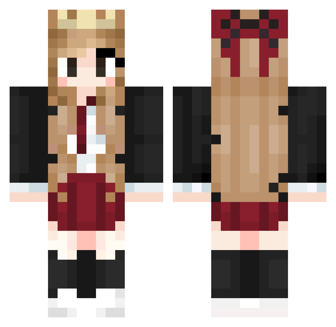 Lezaruto Minecraft skin, front and back view