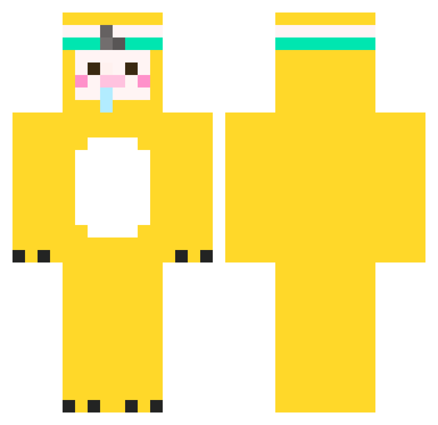x2avis Minecraft skin, front and back view