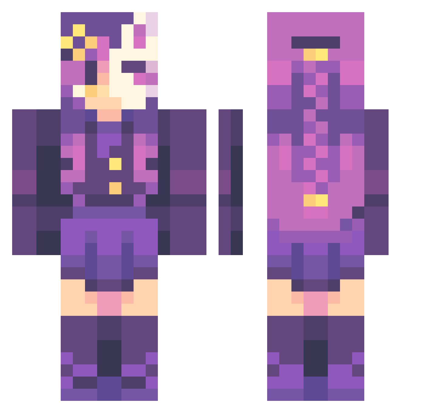AriaCallisto Minecraft skin, front and back view