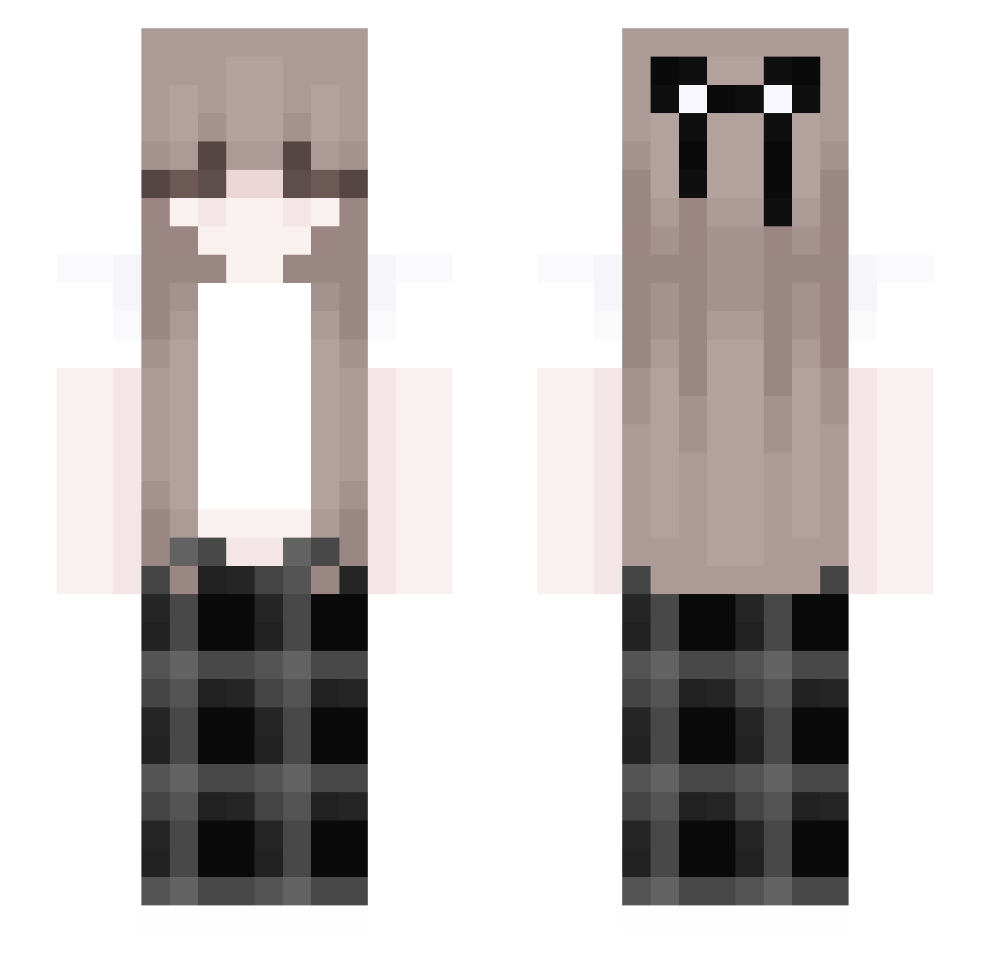 Zyrniax Minecraft skin, front and back view