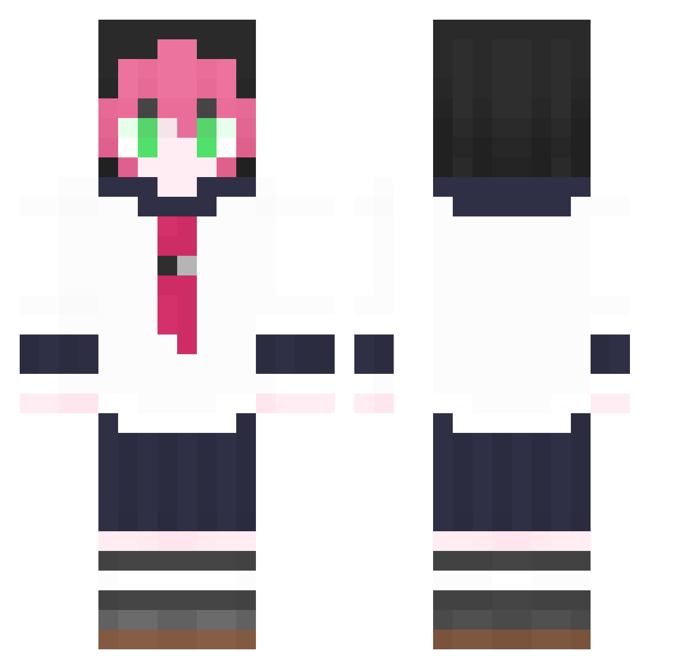 YozoMiau Minecraft skin, front and back view