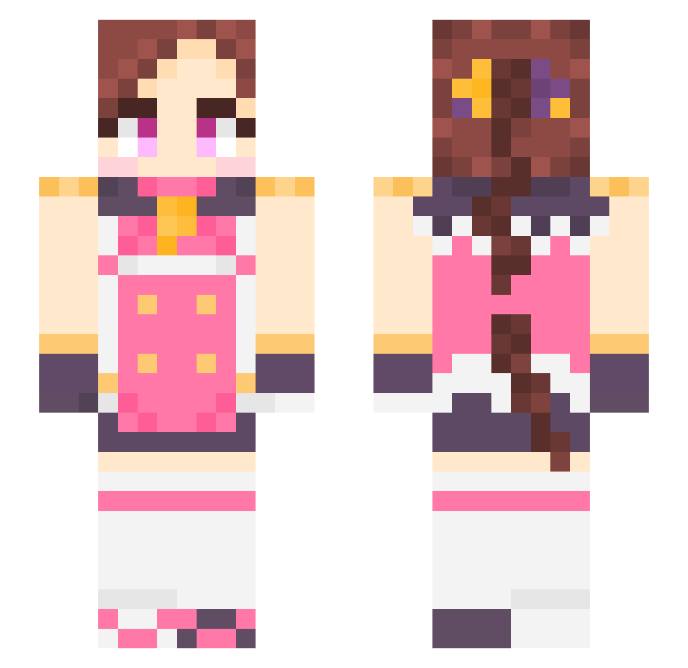 Tinywarforge Minecraft skin, front and back view