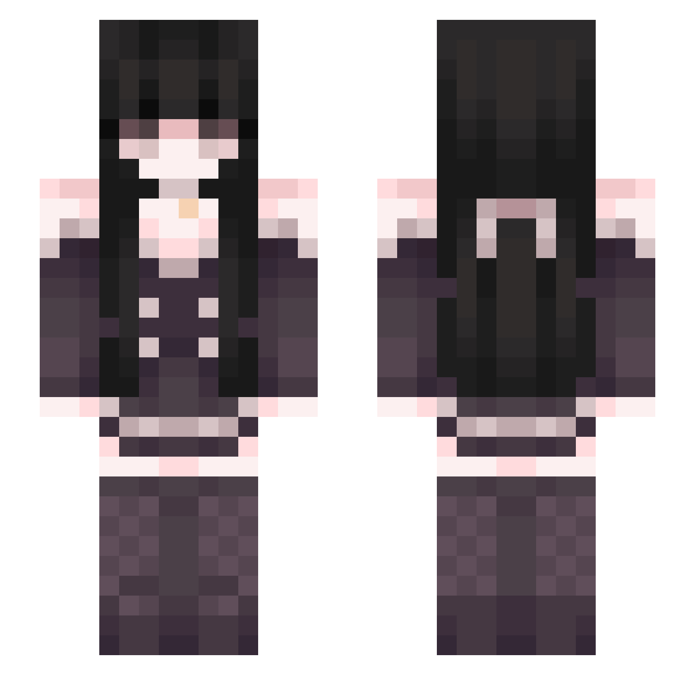 isukii_ Minecraft skin, front and back view