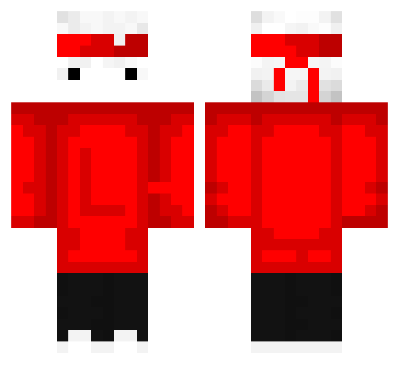 xLaser24 Minecraft skin, front and back view