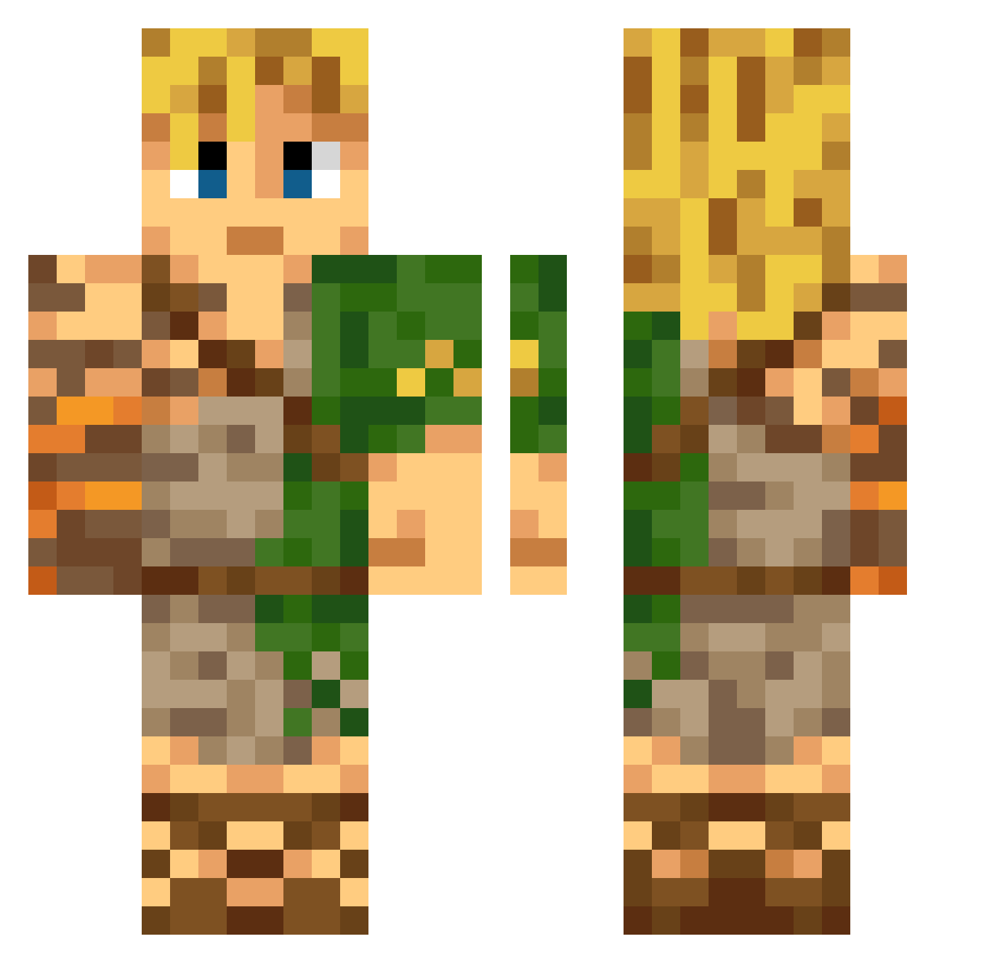 ranricky Minecraft skin, front and back view