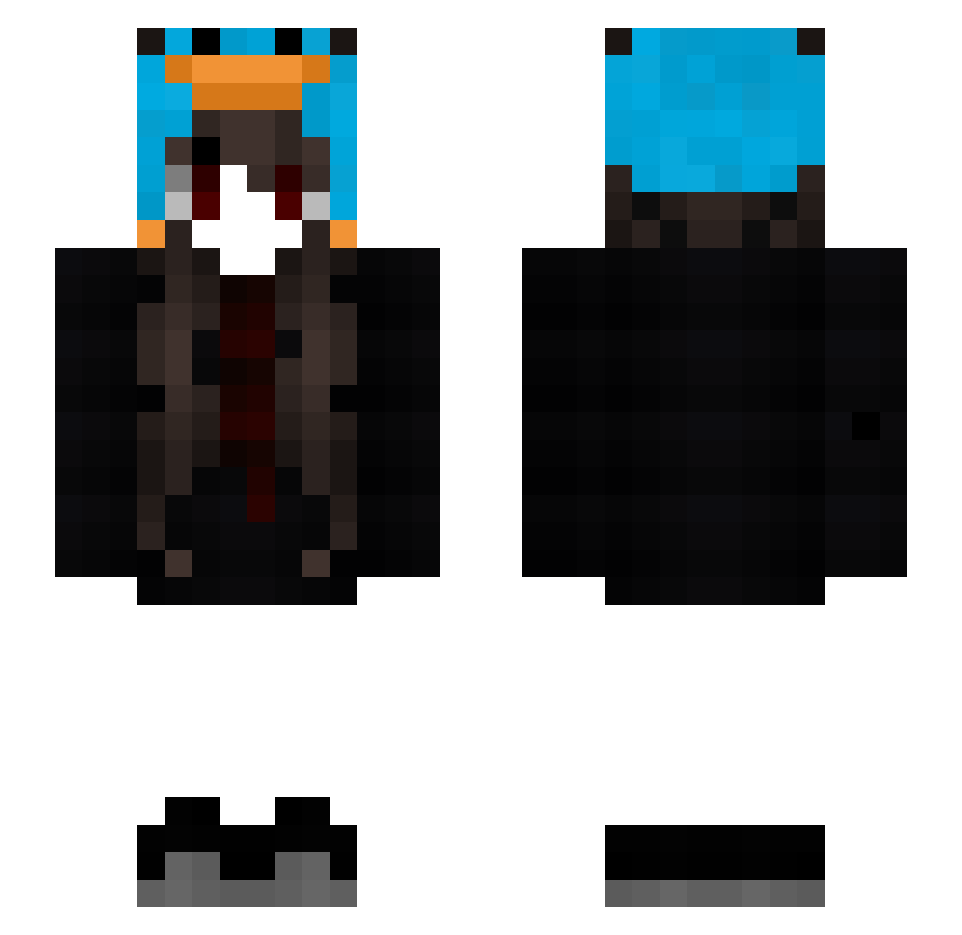 RenHiramoto Minecraft skin, front and back view
