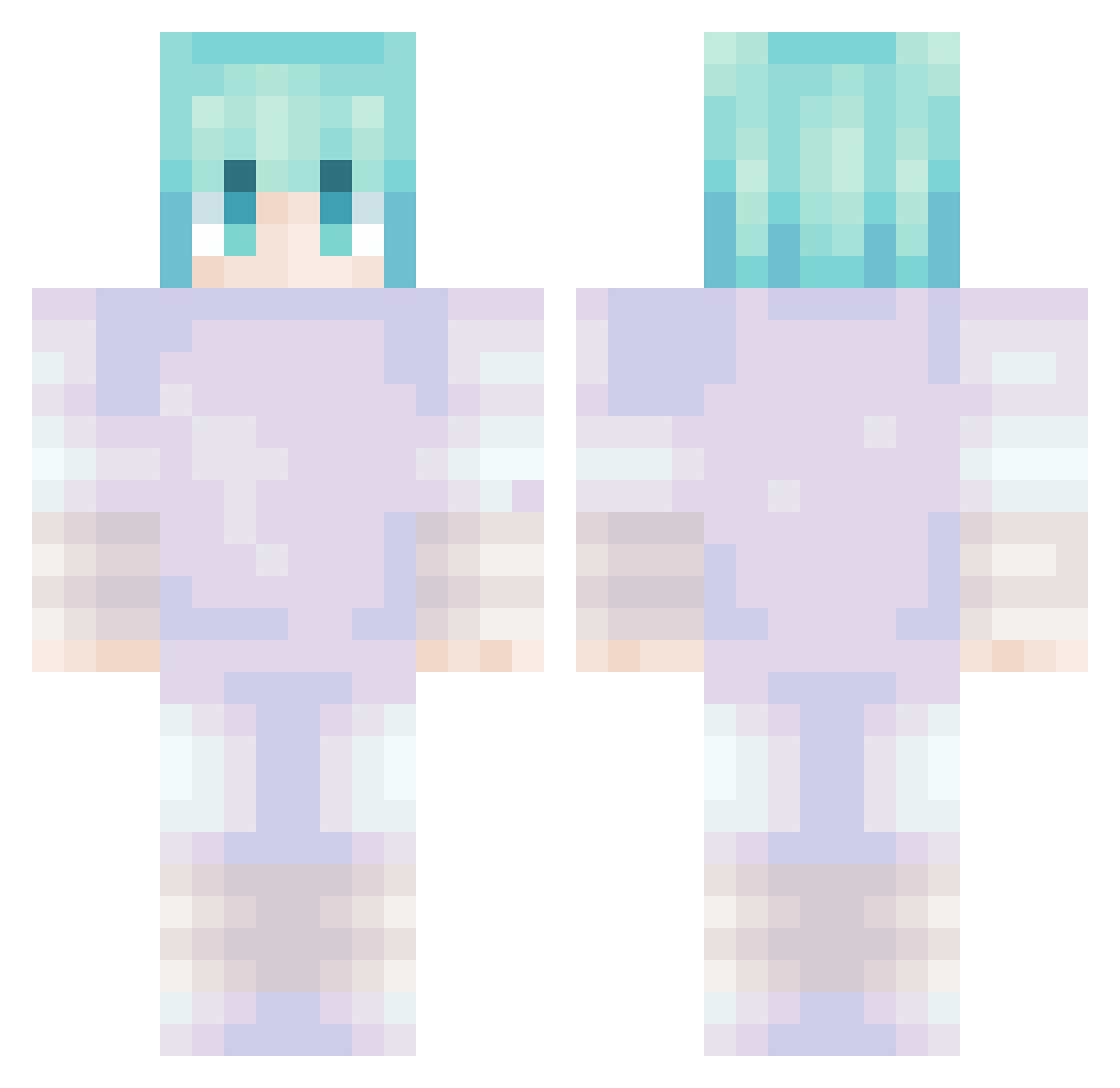 WarmChocoMilk Minecraft skin, front and back view