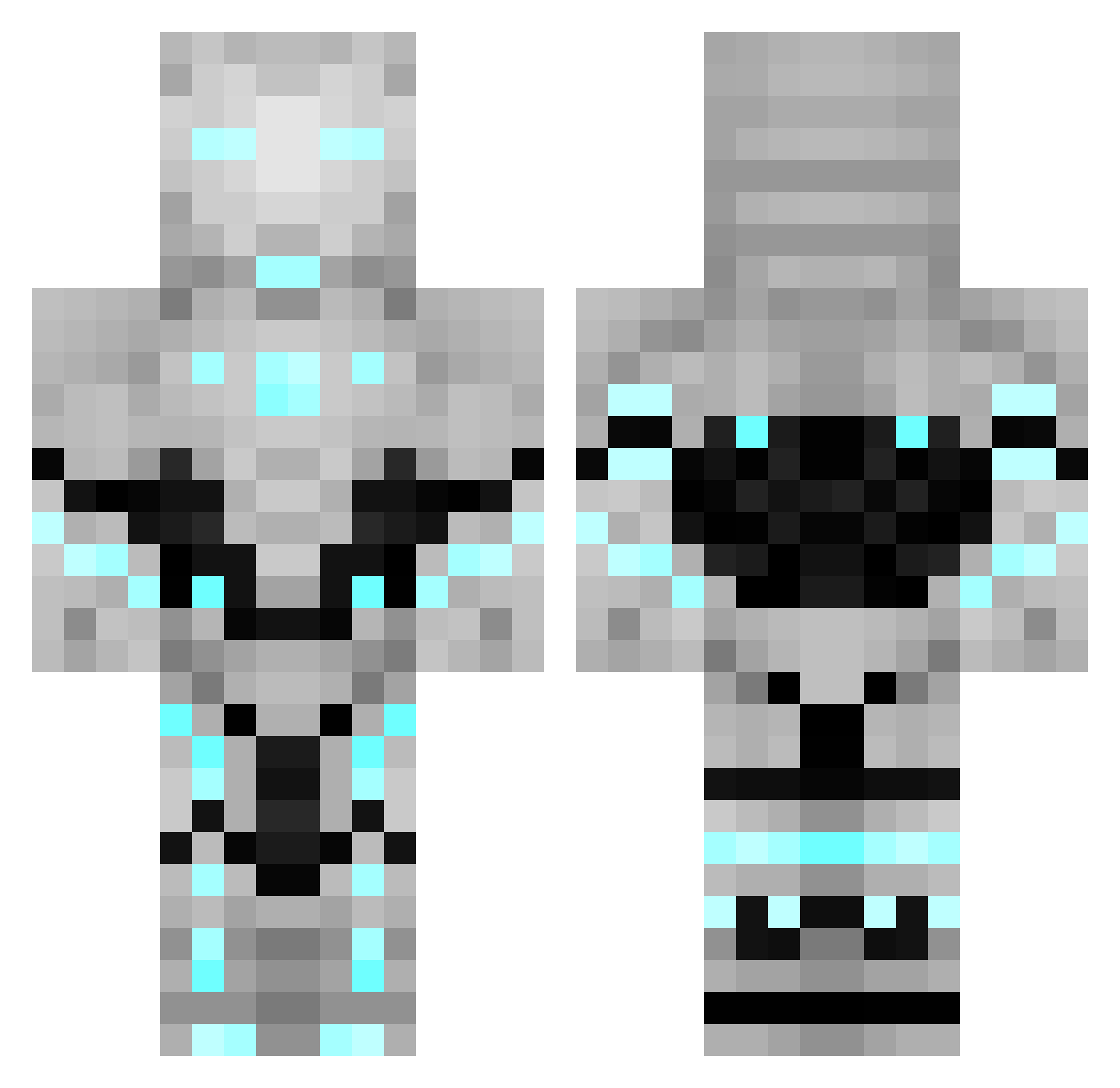 pokepokeye Minecraft skin, front and back view