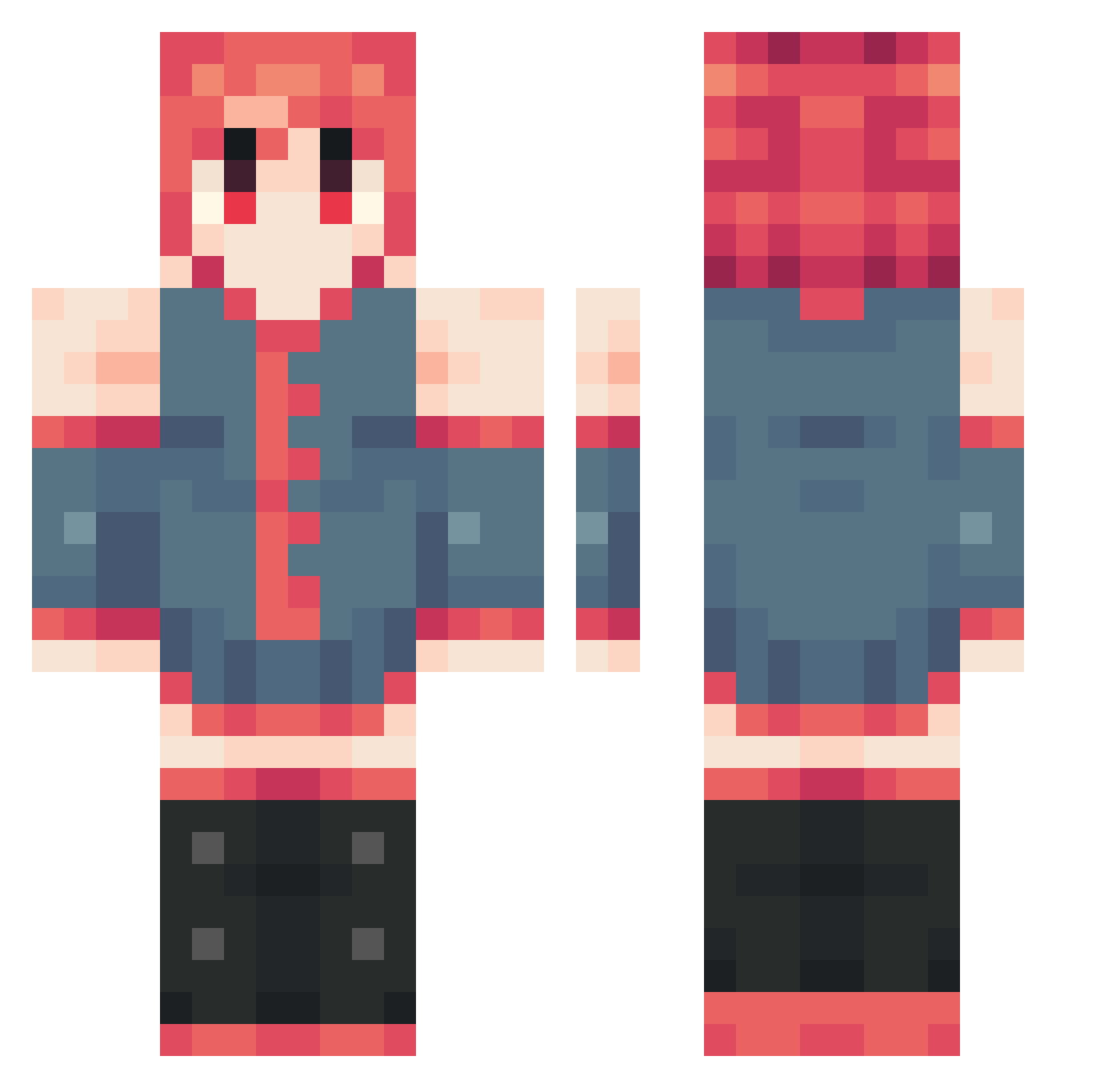 Mantrai08 Minecraft skin, front and back view