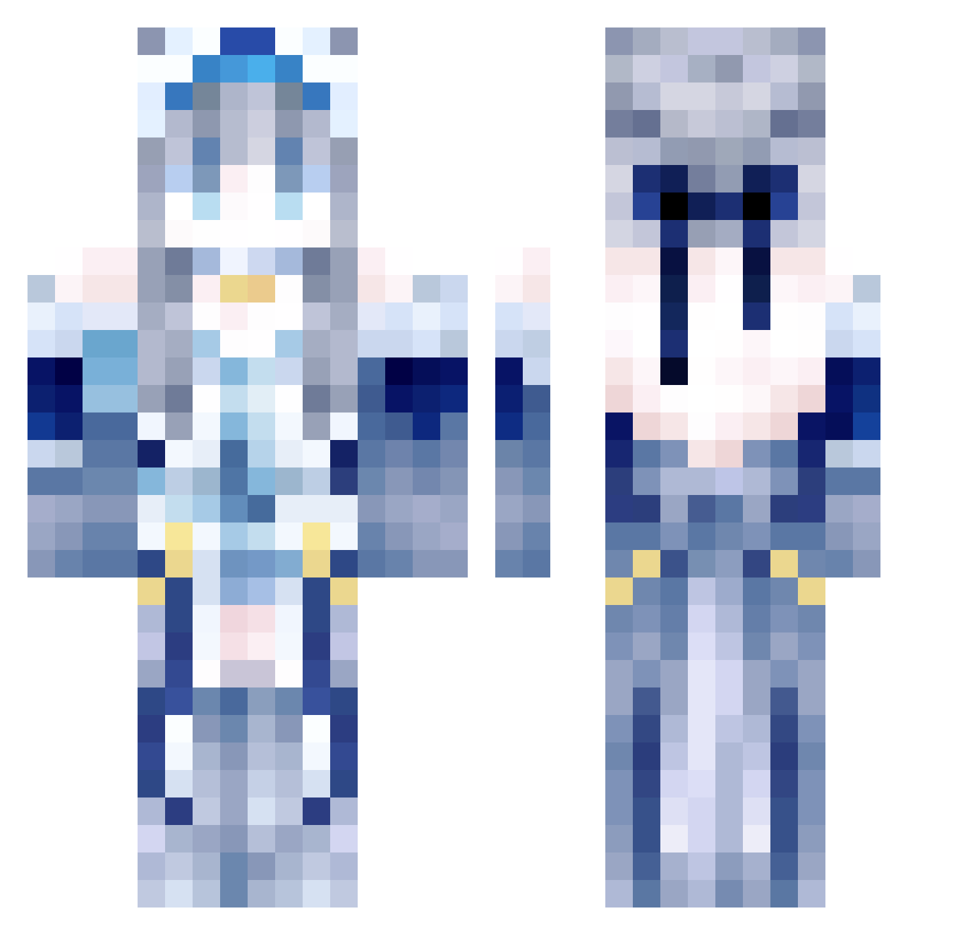 Acumen Minecraft skin, front and back view