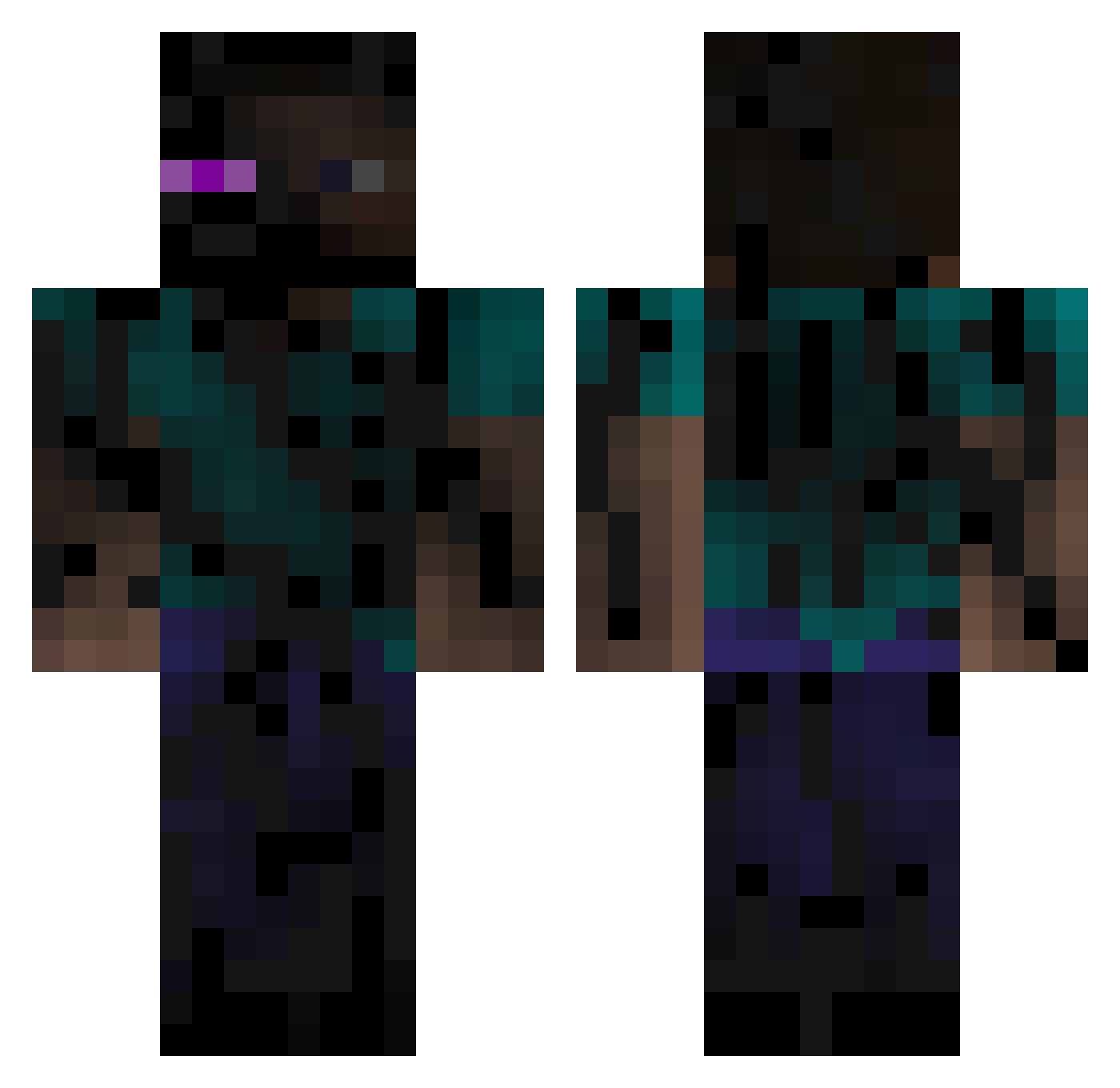 y09u69e09 Minecraft skin, front and back view