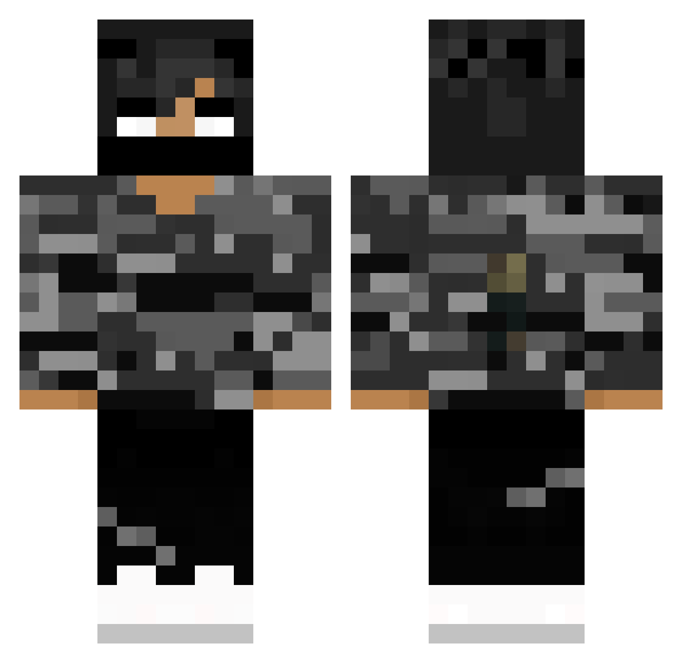 unnamed666 Minecraft skin, front and back view